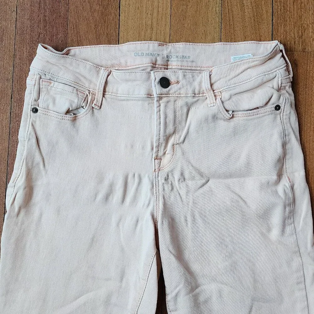 Old Navy Pale Pink Rock Star High Rise Skinny Jeans Size 6
